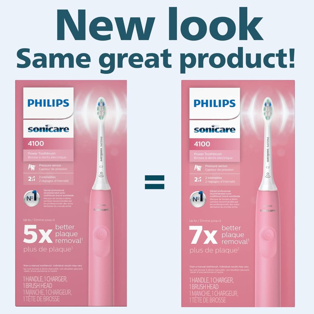 Philips Sonicare 4100 Power Toothbrush, Rechargeable Electric Toothbrush with Pressure Sensor, White HX3681/23